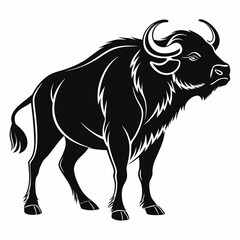 buffalo sihouette black vector © mst
