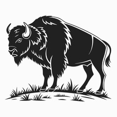 buffalo sihouette black vector © mst