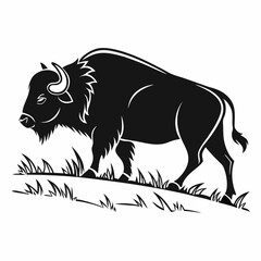buffalo sihouette black vector © mst