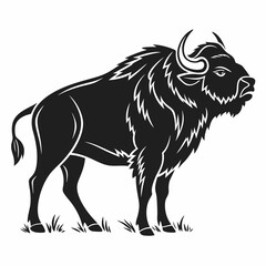 buffalo sihouette black vector © mst