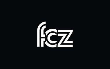 FCZ Creative Unique Modern Letter Logo Design. Stylized logo featuring a unique letter design, presenting abstract minimalist aesthetics and modern appeal.