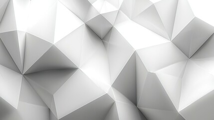 Obraz premium Abstract White Polygonal Structure: A 3D Render of Interlocking Geometric Shapes