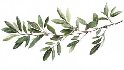 Obraz premium Olive branch, vibrant leaves, natural design