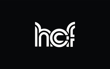 HCF Creative Unique Modern Letter Logo Design. Stylized logo featuring a unique letter design, presenting abstract minimalist aesthetics and modern appeal.