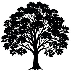 Obraz premium Black and white vector tree