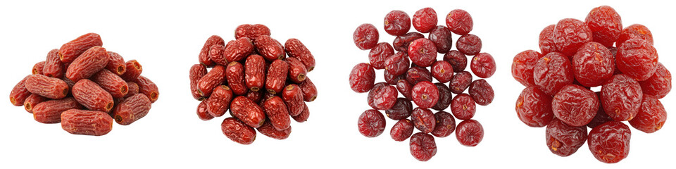 Four Clusters of Dried Red Fruits.