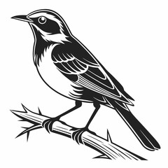 bush warbler black silhouette icon vector