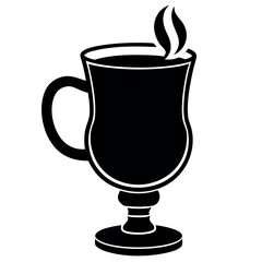 Hot toddy silhouette illustration on white background.