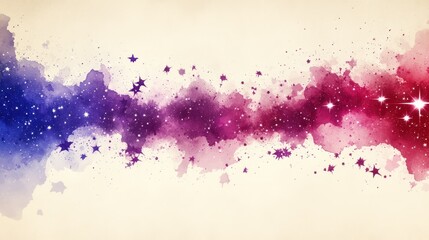 Fototapeta premium Cosmic Watercolor Galaxy: A Dreamy Nightscape