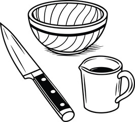 vector illustration of kitchen knife