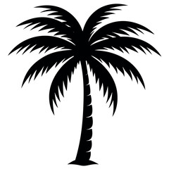 Obraz premium Palm silhouette illustration on white background.