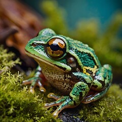 Fototapeta premium frog on the ground 4k view