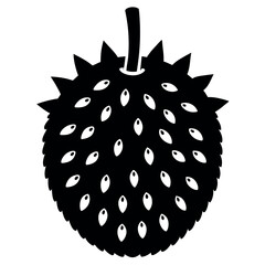 Soursop-silhouette-illustration-on-white-background.