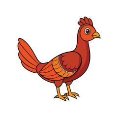  Copper Pheasant Bird Colorful Illustration