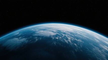 Obraz premium A breathtaking view of Earth from space, showcasing the curvature of the planet and the beauty of its atmosphere against a starry backdrop.