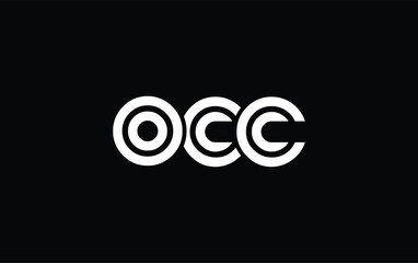 OCC Creative Unique Modern Letter Logo Design. Stylized logo featuring a unique letter design, presenting abstract minimalist aesthetics and modern appeal.