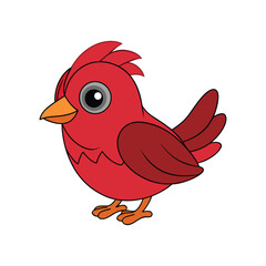  Crimson Chat Bird Realistic Illustration