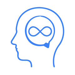 Infinite loop symbol Inside human head silhouette
