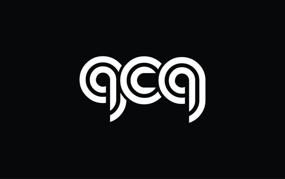 QCQ Creative Unique Modern Letter Logo Design. Stylized logo featuring a unique letter design, presenting abstract minimalist aesthetics and modern appeal.