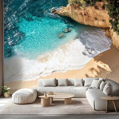 Peaceful Scenic Beach with Clear Water and Soft Golden Sands