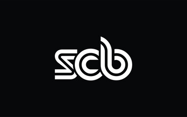 SCB Creative Unique Modern Letter Logo Design. Stylized logo featuring a unique letter design, presenting abstract minimalist aesthetics and modern appeal.