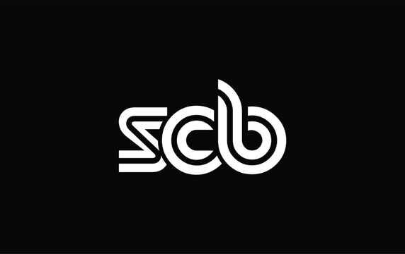 SCB Creative Unique Modern Letter Logo Design. Stylized logo featuring a unique letter design, presenting abstract minimalist aesthetics and modern appeal.