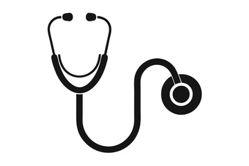 Isolated Black Medical Stethoscope on White Background for Healthcare Concepts