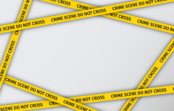 Seamless barrier borders for crime scene. Criminal accident zones tapes border. Warning tapes lines for restriction of crime places. Yellow striped police ribbon. Vector illustration.