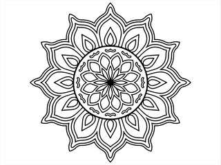 Circular pattern in form of mandala for Henna, Mehndi, tattoo, Vector mandala pattern design with hand drawn henna tattoo pattern for background, line art round mandala pattern.
