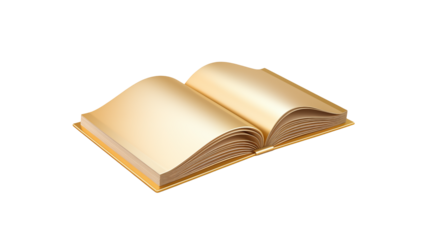 Open book illustration reading material education knowledge literature study learning library 3d isolated on transparent background	