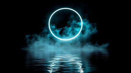 Glowing Neon Circle Abstract Background