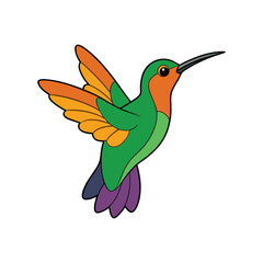  Stunning Fiery-Throated Hummingbird Nature Illustration