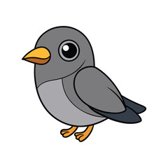  Elegant Gray-cheeked Thrush Bird Vector