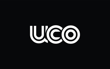 UCO Creative Unique Modern Letter Logo Design. Stylized logo featuring a unique letter design, presenting abstract minimalist aesthetics and modern appeal.