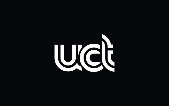 UCT Creative Unique Modern Letter Logo Design. Stylized logo featuring a unique letter design, presenting abstract minimalist aesthetics and modern appeal.