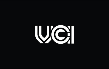 Fototapeta premium VCI Creative Unique Modern Letter Logo Design. Stylized logo featuring a unique letter design, presenting abstract minimalist aesthetics and modern appeal.