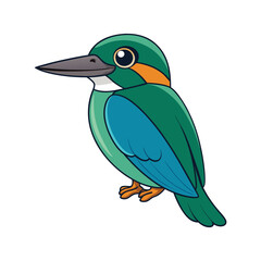  Realistic Green Kingfisher Bird Illustration