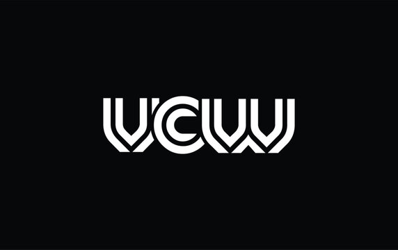VCW Creative Unique Modern Letter Logo Design. Stylized logo featuring a unique letter design, presenting abstract minimalist aesthetics and modern appeal.