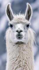 Fototapeta premium Close-up of a fluffy white Samoyed dog portrait, studio shot, detailed fur texture, expressive eyes, professional pet photography, isolated background.