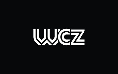 WCZ Creative Unique Modern Letter Logo Design. Stylized logo featuring a unique letter design, presenting abstract minimalist aesthetics and modern appeal.
