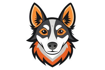 Fototapeta premium Stylized Dog Portrait with Orange Accents 