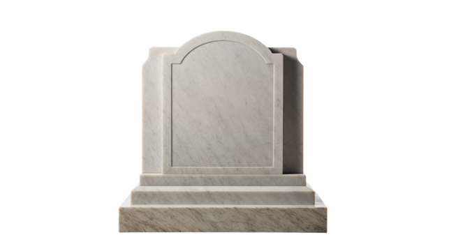 Stock photo of blank tombstone monument gravestone for memorial day or funeral service concept 92 isolated on transparent background	