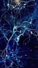 neural network connections in the brain, abstract illustration of neurons and synapses