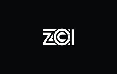 Fototapeta premium ZCI Creative Unique Modern Letter Logo Design. Stylized logo featuring a unique letter design, presenting abstract minimalist aesthetics and modern appeal.