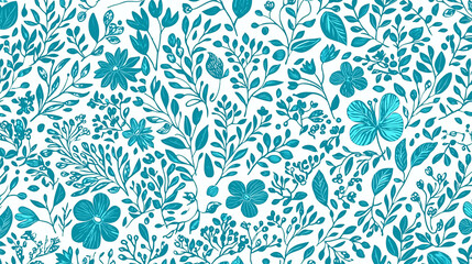 Fototapeta premium Vintage floral seamless pattern with butterflies and ornate design