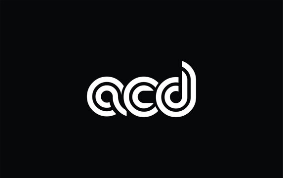 ACD Creative Unique Modern Letter Logo Design. Stylized logo featuring a unique letter design, presenting abstract minimalist aesthetics and modern appeal.