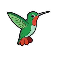 Obraz premium Stunning Ruby-Throated Hummingbird Nature Illustration