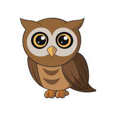  Short-Eared Owl Bird Colorful Illustration