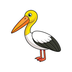  Majestic Yellow-billed Stork Bird Artwork