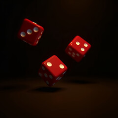 red dice on black background in casino vibes